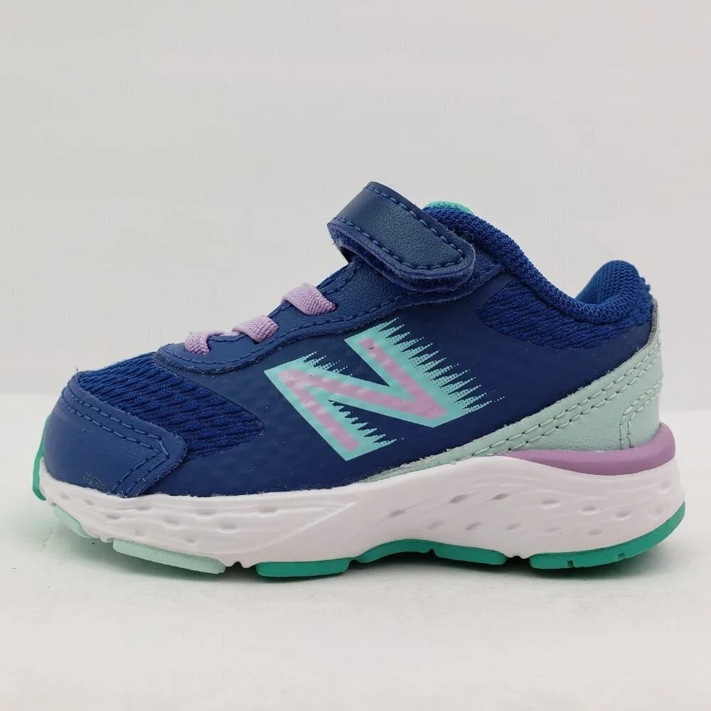 New Balance 680 V6 Toddler Girls Size 4W Wide Captain Blue Violet Sneaker Shoes_4
